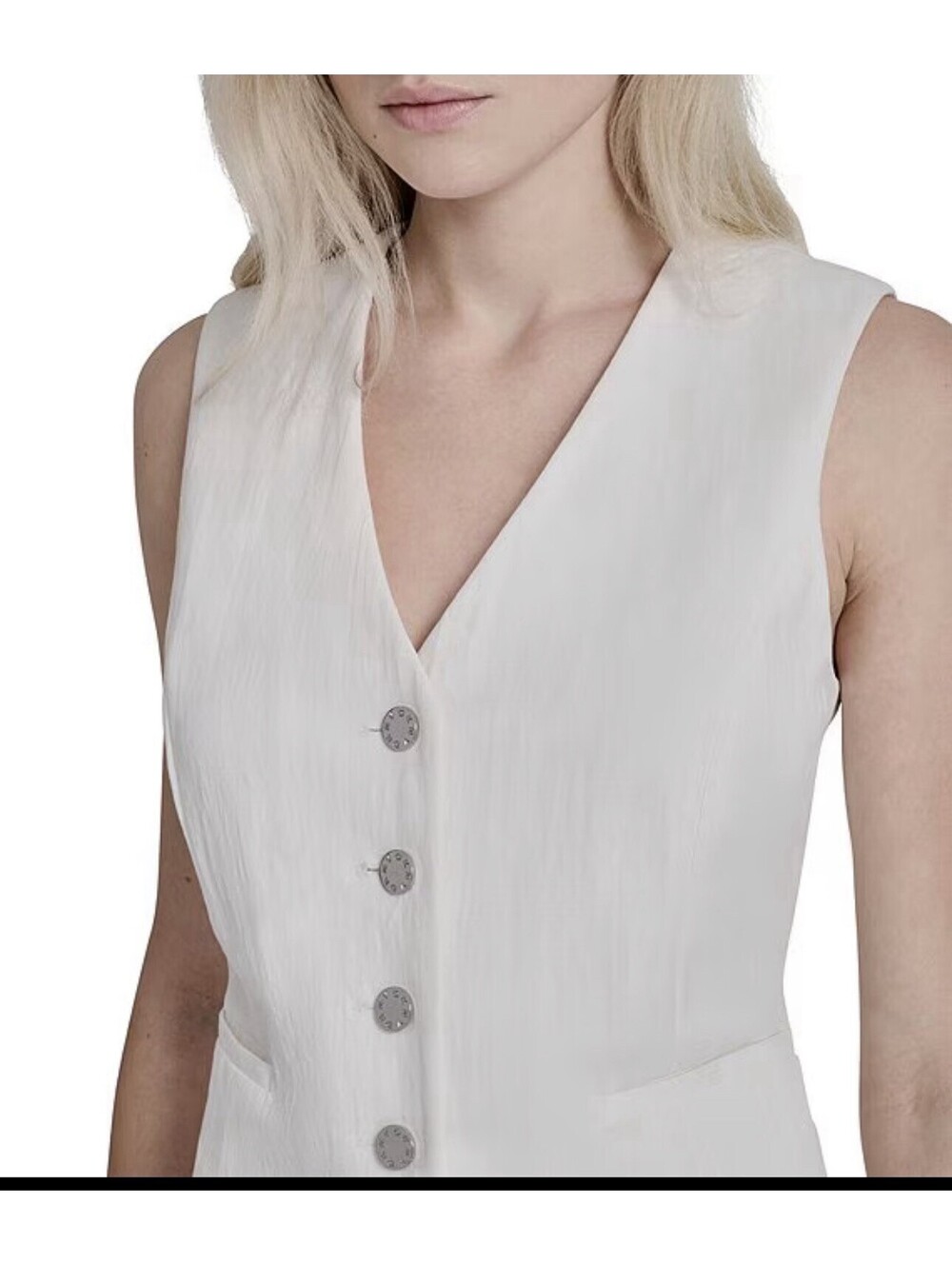 DKNY  Vest Small Women White Sleeveless V-Neck [COPY] - Picture 2 of 7